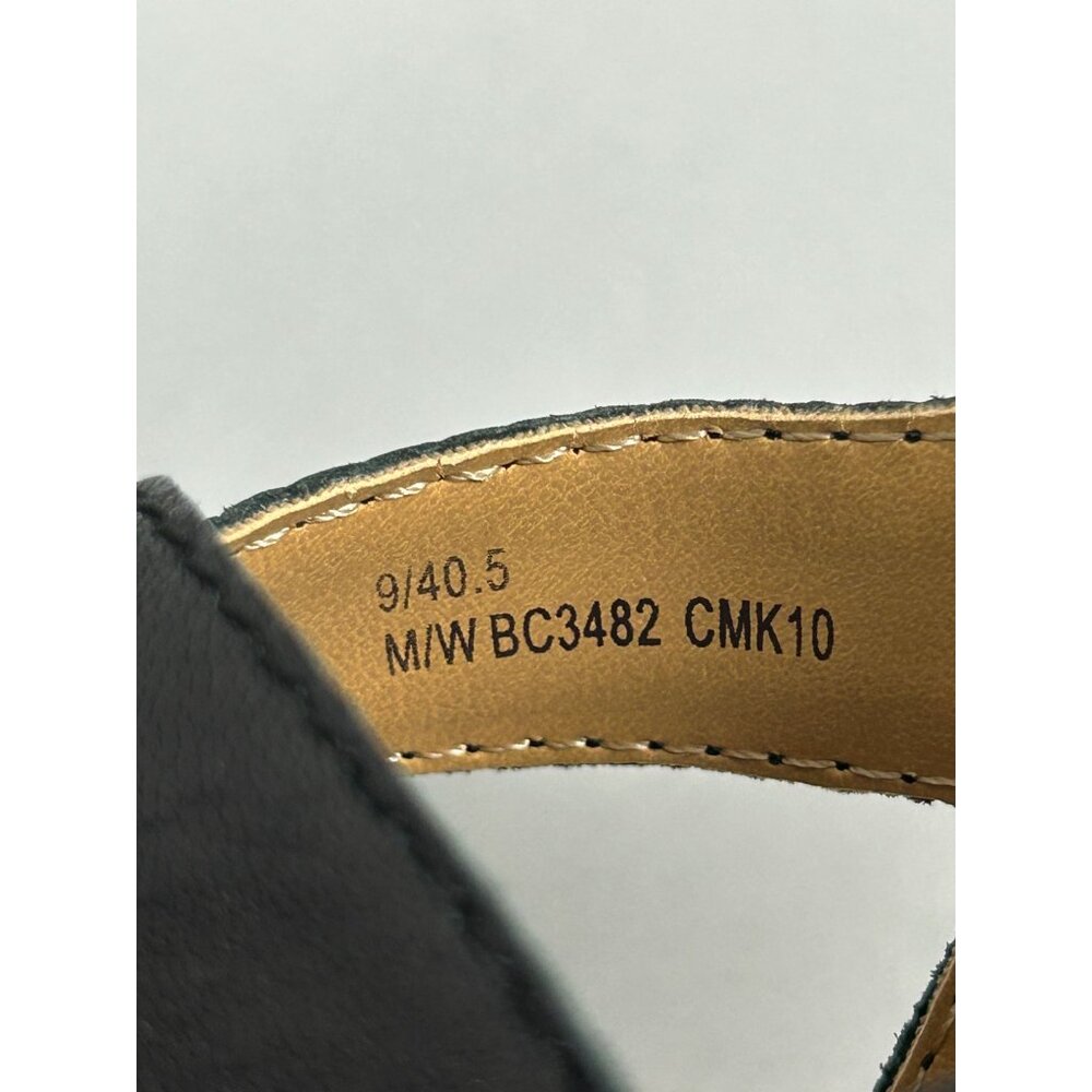 Born Concepts Women's Leather Studded Ankle Strap Wedge Sandals in Black - Sz 9 - Picture 9 of 10